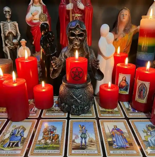 Altar esotérico para endulzamientos de amor y limpiezas espirituales en Engativá, Bogotá.